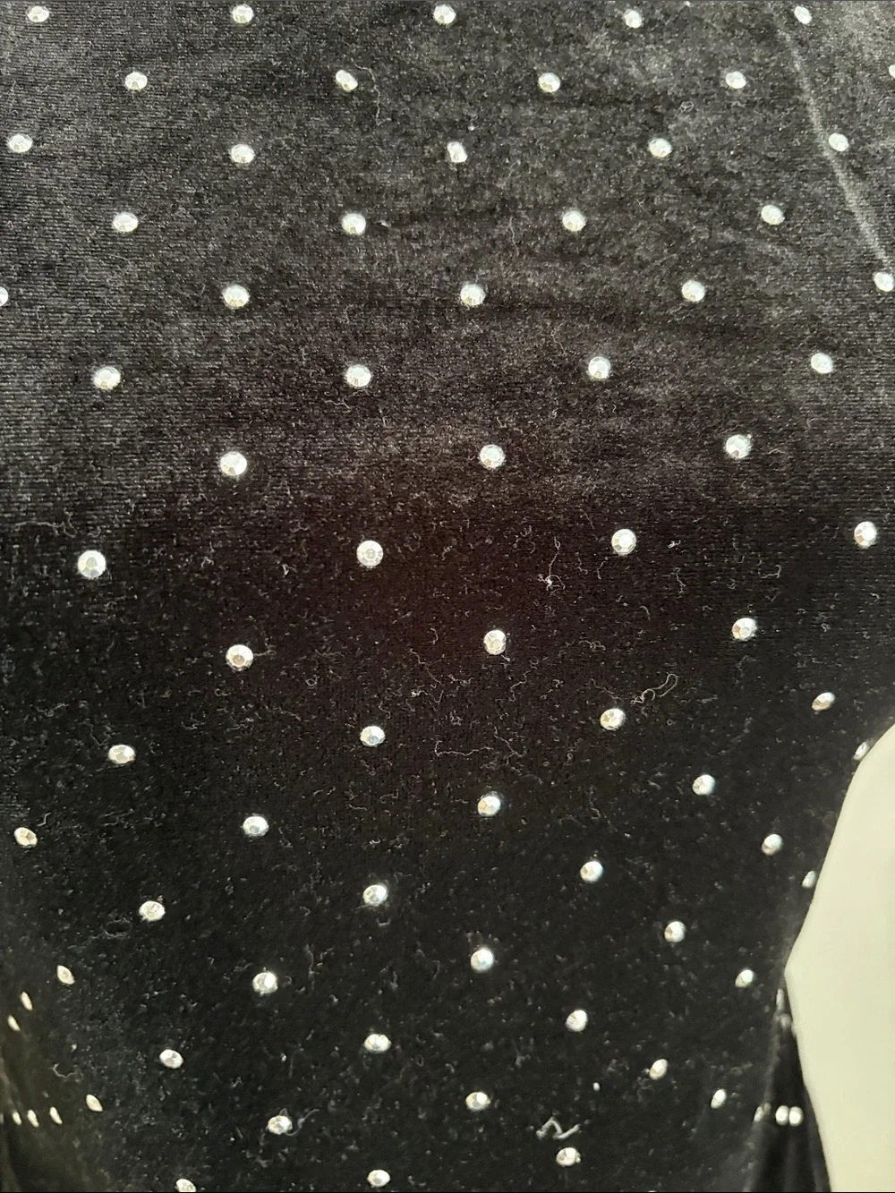 Black Polka Dot Velvet Bedazzled Mini Dress